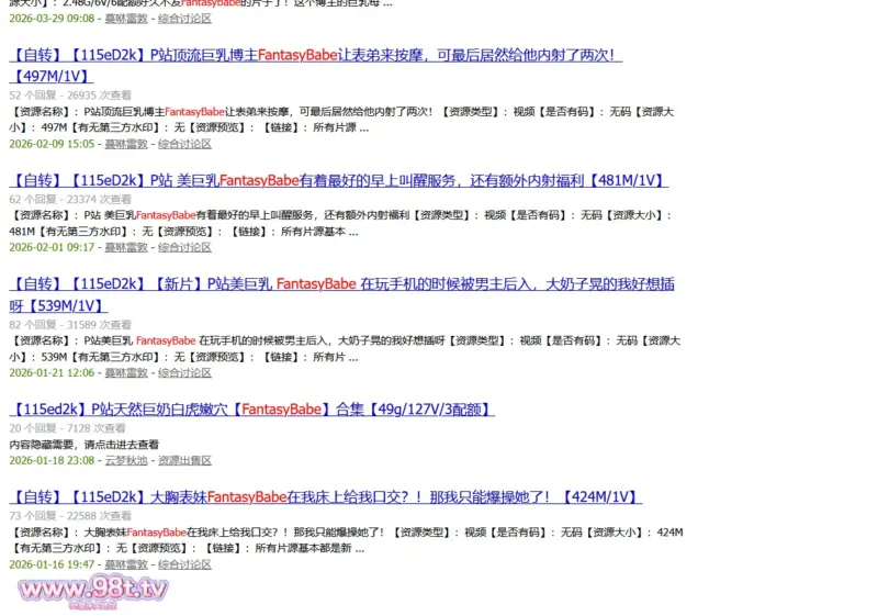 【115ed2k】让人看了就想撸的美巨乳！P站顶流美巨乳博主FantasyBabe至今合集（截止到2026年7月21日）【57g/149v/149配额】-98推特-精选每日热门,专注打造高质量合集资源平台
